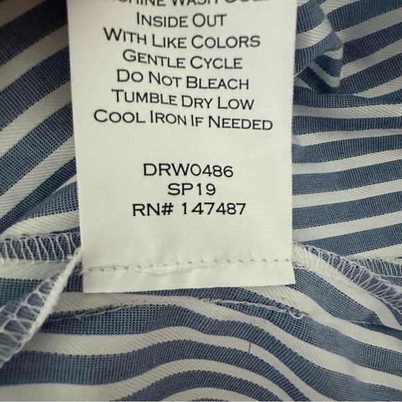 Draper James Striped Embroidered Faux Wrap Dress - Picture 8 of 9